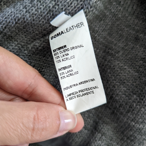 Doma Leather and Knitted Biker Vest grey  - Picture 3 of 4